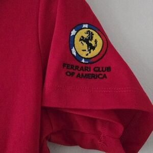 Small red Ferrari Club of America collared shirt!